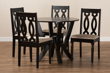 Load image into Gallery viewer, Baxton Studio Anise Modern and Contemporary Sand Fabric Upholstered and Dark Brown Finished Wood 5-Piece Dining Set
