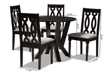 Load image into Gallery viewer, Baxton Studio Anise Modern and Contemporary Grey Fabric Upholstered and Dark Brown Finished Wood 5-Piece Dining Set
