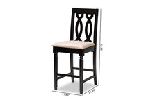 Load image into Gallery viewer, Baxton Studio Darcie Modern and Contemporary Sand Fabric Upholstered Espresso Brown Finished 2-Piece Wood Counter Stool Set of 4

