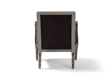 Load image into Gallery viewer, Baxton Studio Georgette Classic and Traditional French Inspired Brown Velvet Upholstered Grey Finished Armchair with Goldleaf Detailing
