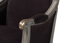 Load image into Gallery viewer, Baxton Studio Georgette Classic and Traditional French Inspired Brown Velvet Upholstered Grey Finished Armchair with Goldleaf Detailing
