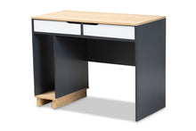 Load image into Gallery viewer, Baxton Studio Reed Mid-Century Modern 2-Drawer Multicolor Wood Computer Desk
