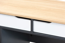 Load image into Gallery viewer, Baxton Studio Reed Mid-Century Modern 2-Drawer Multicolor Wood Computer Desk

