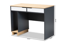 Load image into Gallery viewer, Baxton Studio Reed Mid-Century Modern 2-Drawer Multicolor Wood Computer Desk
