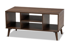 Load image into Gallery viewer, Baxton Studio Linas Mid-Century Modern Walnut Finished Coffee Table
