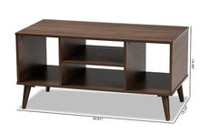 Load image into Gallery viewer, Baxton Studio Linas Mid-Century Modern Walnut Finished Coffee Table
