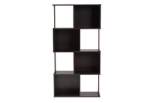 Load image into Gallery viewer, Baxton Studio Riva Modern and Contemporary Dark Brown Finished Geometric Wood Bookshelf
