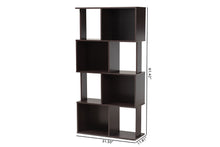 Load image into Gallery viewer, Baxton Studio Riva Modern and Contemporary Dark Brown Finished Geometric Wood Bookshelf
