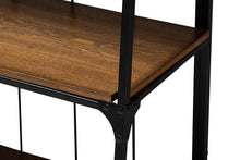 Load image into Gallery viewer, Baxton Studio Ceren Vintage Rustic Industrial Distressed Wood and Black Metal Finished 5-Tier Living Room Ladder Shelf
