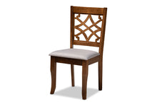 Load image into Gallery viewer, Baxton Studio Alisa Modern and Contemporary Grey Fabric Upholstered and Walnut Brown Finished Wood 5-Piece Dining Set
