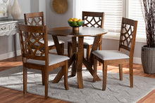 Load image into Gallery viewer, Baxton Studio Alisa Modern and Contemporary Grey Fabric Upholstered and Walnut Brown Finished Wood 5-Piece Dining Set
