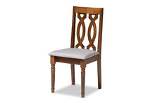 Load image into Gallery viewer, Baxton Studio Callie Modern and Contemporary Grey Fabric Upholstered and Walnut Brown Finished Wood 5-Piece Dining Set
