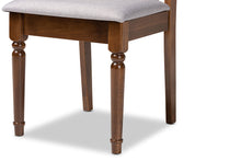 Load image into Gallery viewer, Baxton Studio Callie Modern and Contemporary Grey Fabric Upholstered and Walnut Brown Finished Wood 5-Piece Dining Set
