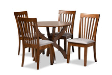 Load image into Gallery viewer, Baxton Studio Bailey Modern and Contemporary Grey Fabric Upholstered and Walnut Brown Finished Wood 5-Piece Dining Set
