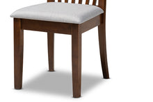 Load image into Gallery viewer, Baxton Studio Bailey Modern and Contemporary Grey Fabric Upholstered and Walnut Brown Finished Wood 5-Piece Dining Set
