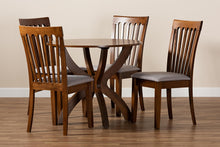 Load image into Gallery viewer, Baxton Studio Bailey Modern and Contemporary Grey Fabric Upholstered and Walnut Brown Finished Wood 5-Piece Dining Set
