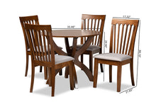 Load image into Gallery viewer, Baxton Studio Bailey Modern and Contemporary Grey Fabric Upholstered and Walnut Brown Finished Wood 5-Piece Dining Set
