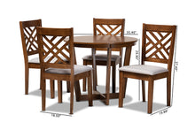 Load image into Gallery viewer, Baxton Studio Alena Modern and Contemporary Grey Fabric Upholstered and Walnut Brown Finished Wood 5-Piece Dining Set
