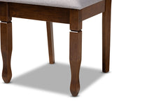Load image into Gallery viewer, Baxton Studio Aggie Modern and Contemporary Grey Fabric Upholstered and Walnut Brown Finished Wood 5-Piece Dining Set
