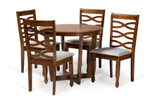 Load image into Gallery viewer, Baxton Studio Alicia Modern and Contemporary Grey Fabric Upholstered and Walnut Brown Finished Wood 5-Piece Dining Set
