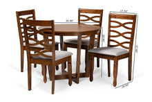 Load image into Gallery viewer, Baxton Studio Alicia Modern and Contemporary Grey Fabric Upholstered and Walnut Brown Finished Wood 5-Piece Dining Set
