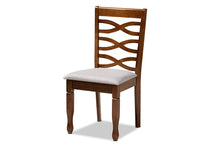 Load image into Gallery viewer, Baxton Studio Ariane Modern and Contemporary Grey Fabric Upholstered and Walnut Brown Finished Wood 5-Piece Dining Set
