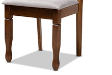 Load image into Gallery viewer, Baxton Studio Ariane Modern and Contemporary Grey Fabric Upholstered and Walnut Brown Finished Wood 5-Piece Dining Set

