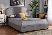 Load image into Gallery viewer, Baxton Studio Larese Light Grey Fabric Upholstered 2-Drawer King Size Platform Storage Bed

