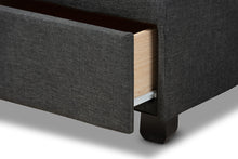 Load image into Gallery viewer, Baxton Studio Larese Dark Grey Fabric Upholstered 2-Drawer Queen Size Platform Storage Bed
