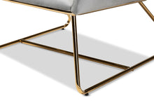 Load image into Gallery viewer, Baxton Studio Sennet Glam and Luxe Grey Velvet Fabric Upholstered Gold Finished Armchair
