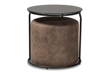 Load image into Gallery viewer, Baxton Studio Kira Modern and Contemporary Black with Grey and Brown 2-Piece Nesting Table and Ottoman Set

