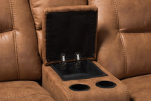 Load image into Gallery viewer, Baxton Studio Mistral Modern and Contemporary Light Brown Palomino Suede 6-Piece Sectional with Recliners Corner Lounge Suite
