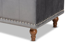 Load image into Gallery viewer, Baxton Studio Kaylee Modern and Contemporary Grey Velvet Fabric Upholstered Button-Tufted Storage Ottoman Bench
