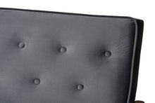 Load image into Gallery viewer, Baxton Studio Sorrento Mid-century Modern Grey Velvet Fabric Upholstered Walnut Finished Wooden 3-seater Sofa

