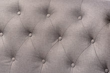 Load image into Gallery viewer, Baxton Studio Alira Modern and Contemporary Grey Fabric Upholstered Walnut Finished Wood Button Tufted Bar Stool Bench
