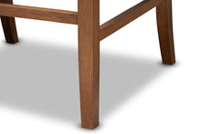 Load image into Gallery viewer, Baxton Studio Alira Modern and Contemporary Grey Fabric Upholstered Walnut Finished Wood Button Tufted Bar Stool Bench
