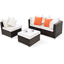 Load image into Gallery viewer, 4 pcs Wicker Rattan Sofa Furniture Set
