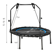 Load image into Gallery viewer, 40 Inch Foldable Fitness Rebounder with Resistance Bands Adjustable Home-Blue
