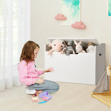 Load image into Gallery viewer, Kids Toy Wooden Flip-top Storage Box Chest Bench with Cushion Hinge-White
