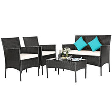 Load image into Gallery viewer, 8 Pieces Patio Cushioned Rattan Furniture Set-White
