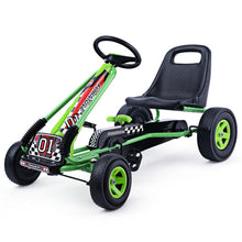 Load image into Gallery viewer, 4 Wheels Kids Ride On Pedal Powered Bike Go Kart Racer Car Outdoor Play Toy-Green
