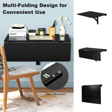 Load image into Gallery viewer, 31.5 x 23.5 Inch Wall Mounted Folding Table for Small Spaces-Black
