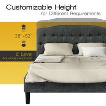 Load image into Gallery viewer, Queen Upholstered Headboard with Adjustable Heights-Dark Gray
