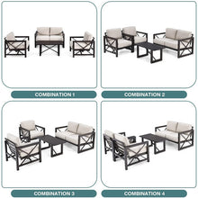 Load image into Gallery viewer, 4 Pieces Outdoor Patio Furniture Set with Cushion-Beige
