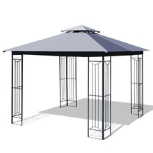 Load image into Gallery viewer, 10 x 10 Feet L-Shaped Patio Canopy Gazebo Outdoor 2-Tier Steel Tent-Gray
