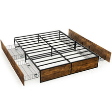 Load image into Gallery viewer, Metal Bed Frame with 4 Drawers-Queen Size
