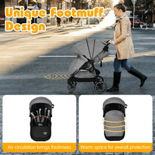 Load image into Gallery viewer, 5-Point Harness Lightweight Infant Stroller with Foot Cover and Adjustable Backrest-Gray
