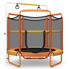Load image into Gallery viewer, 5 Feet Kids 3-in-1 Game Trampoline with Enclosure Net Spring Pad-Orange
