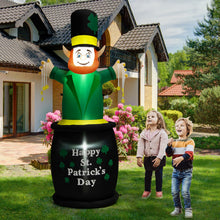 Load image into Gallery viewer, 6 Feet St Patrick&#39;s Day Inflatables Leprechaun Irish Day Decoration with LED Lights
