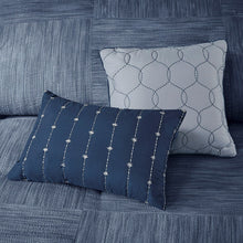 Load image into Gallery viewer, Madison Park Walter 100% Polyester Printed Seersucker 7Pcs Comforter Set - Cal King - Navy MP10-7131 By Olliix
